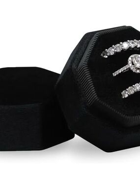 Suede Ring Box with 3 Slots